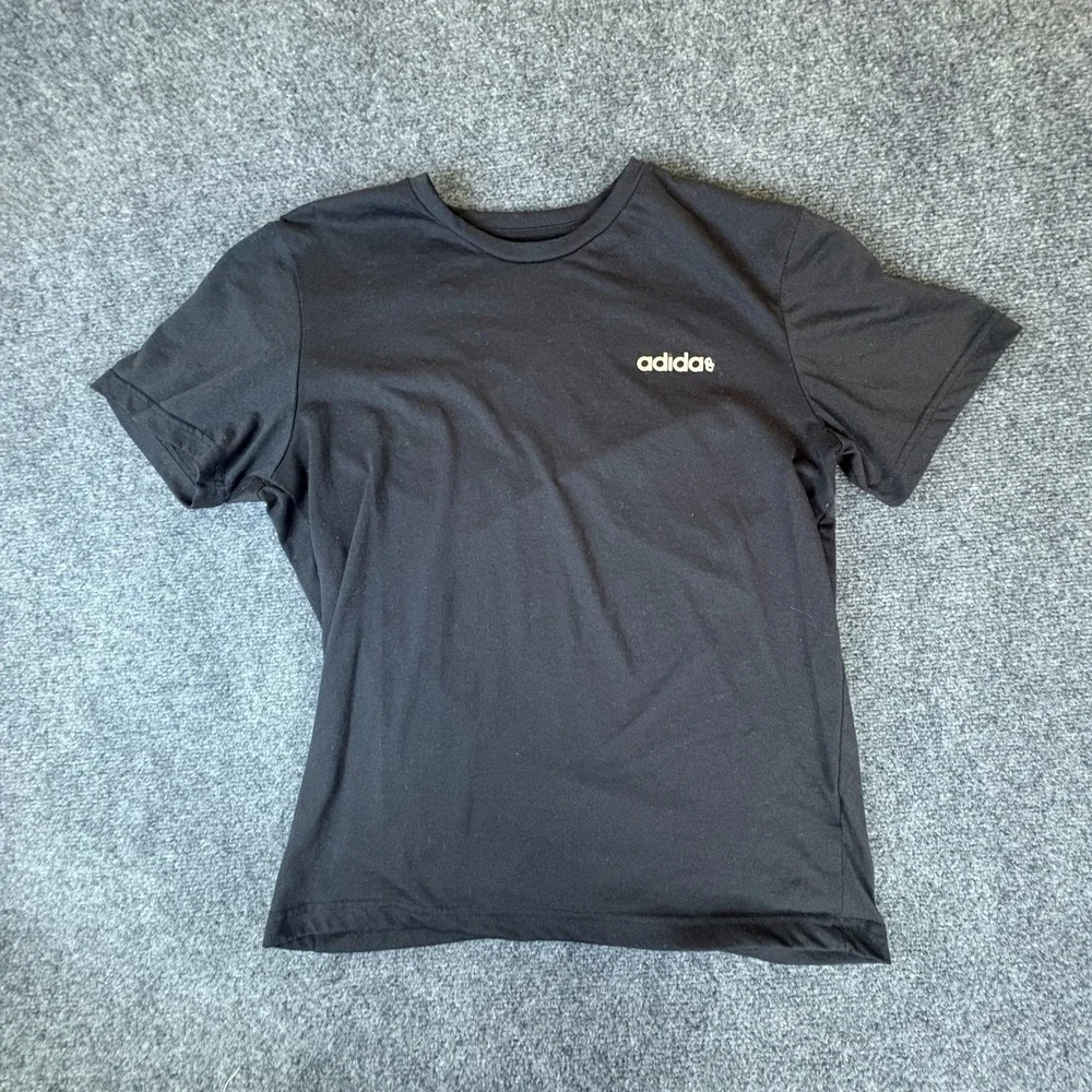 Adidas 2 Move Feel Ready Aeroready T-Shirt Men Medium Black Logo Cotton Pullover